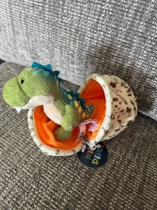 Nici Dinos T-Rex Dinosaur 11cm Soft Toy In Zipped Egg 13cm Plush New - Picture 1 of 3