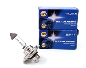 Two (2) 1255 H7 Halogen 55W NAPA OEM Quality 1255H7 Headlight Bulbs USA Shipper! - Picture 1 of 14
