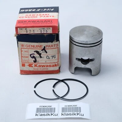Pistón y anillos Kawasaki G7 G7T KH100 KE100 KM100 KV100 KD100 0,75 nos originales Foto 1 de 4