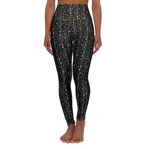 Christmas Leggings Santa Leggings Christmas Lights Leggings Christmas Costume - Picture 1 of 25