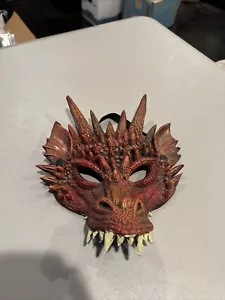 Red Dragon Head Half Mask 3D Soft Foam Cosplay Halloween Adult Size - Picture 1 of 7