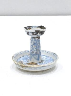 Lámpara de aceite china de porcelana azul y blanca Foto 1 de 4