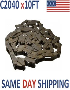 #C2040 Conveyor Roller Chain 10FT Feet + 1 Connecting Master Link FAST SHIPPING - Picture 1 of 2