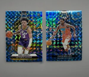 2023-24 Panini Mosaic KEYONTE GEORGE RC Blue Prizm #251 + Cason Wallace #218 - Picture 1 of 3