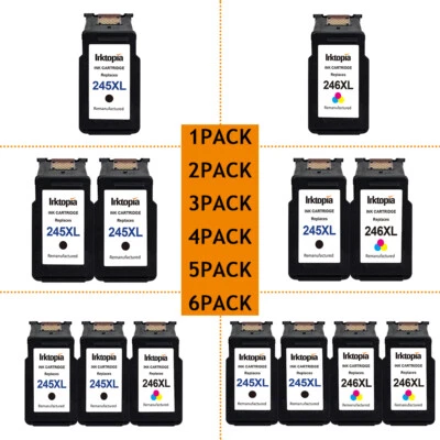 Tinta de alto rendimiento PG-245 XL CL-246 XL para Canon Pixma MG2520 TS3122 MX490 TR4520 Foto 1 de 4