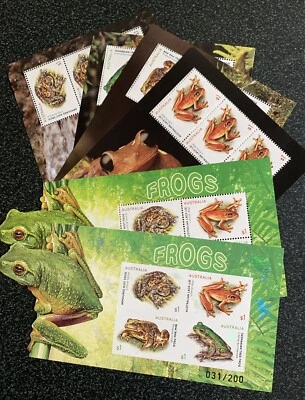 Australia 2018 FROGS Set of 6 Sheetlets LIMITED ISSUE OF 200 SETS - image 1 of 4