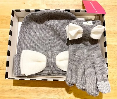 Gorro y guante Kate Spade gris jaspeado/crema sin talla  Foto 1 de 4