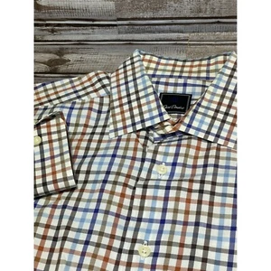 David Donahue Dress Shirt Plaid Checkered Long Sleeve Button Up Menswear XL - Picture 1 of 7