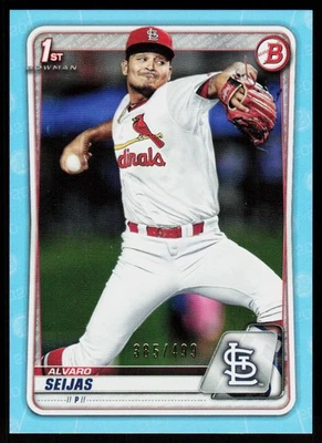 2020 Bowman Alvaro Seijas #BP-60 BASEBALL CARD Cardinals /499 Prospects Sky Blue - Image 1 of 2