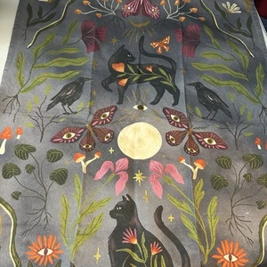 Anthropologie Mystic Cat Mushroom Geschirrtuch Geschirrtuch Witchy - Bild 1 von 9
