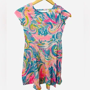 Lilly Pulitzer girls Alina dress in multi Carnivale Coral size L (8/10) NWT - Picture 1 of 4