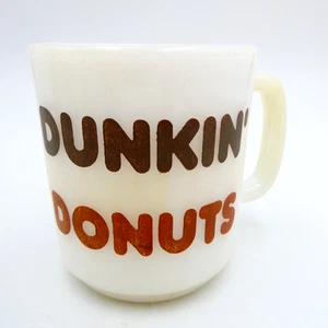Taza Glasbake Dunkin Donuts vaso de leche 10 oz logotipo tienda café vintage años 70 - Imagen 1 de 7