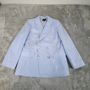 Blazer J.Crew Bristol Mujer 10 Azul Lino Chaqueta Ropa de Trabajo Informal Preppy - Imagen 1 de 9