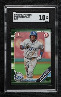 2019 Bowman Prospects Camo Wander Franco #BP-100 SGC 10 GEM - Image 1 of 2