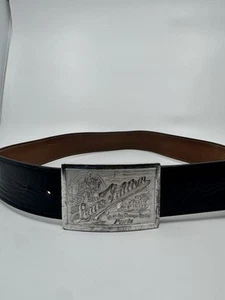 LOUIS VUITTON Logo Ceinture Jeans  90/36 Belt Leather Black Silver M6812 36ED272 - Picture 1 of 6
