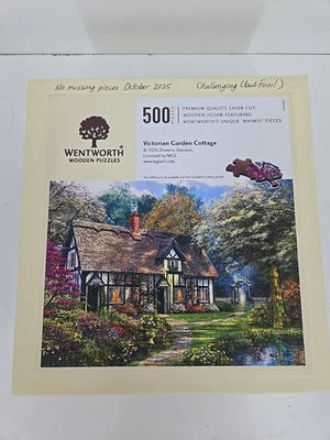 Wentworth Wooden Jigsaw Puzzle 500 Pieces Victorian Garden Cottage Complete - Image 1 of 4