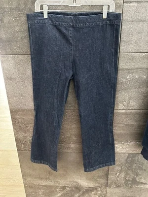 Pantalones de mezclilla elásticos The Row Pull On lavado oscuro talla L Foto 1 de 4