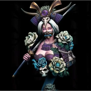 1/10 BUST Resin Model Kit Beautiful Girl Samurai Fantasy A-996 Unpainted - Picture 1 of 4