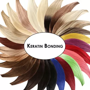 Keratin Bonding Hair Extensions 100% Echthaar Remy Strähnen Haarverlängerung - Bild 1 von 31