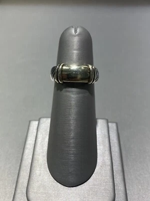 David Yurman Sterling Silver 14K Yellow Gold Metro Cable Stack Band Ring 6.25mm - Image 1 of 4