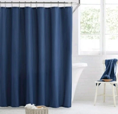Clorox Fabric Shower Curtain Midnight Blue Liner 72" X 72" $45 Mildew Resist