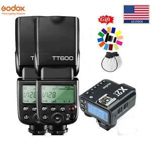 US Godox 2pcs TT600 HSS Wireless Camera Flash Speedlite+X2T-N Trigger For Nikon - Picture 1 of 10