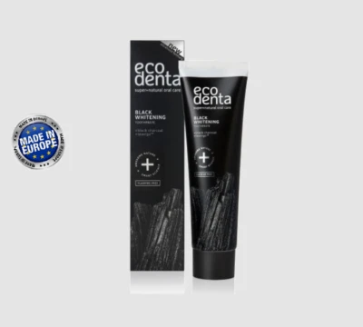 6x Ecodenta Ecologic Charcoal Black Whitening VEGAN Toothpaste Teavigo 100g