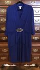 18W T Milano Evening Wear Formal Blue Slimming Hammered Buckle Dress