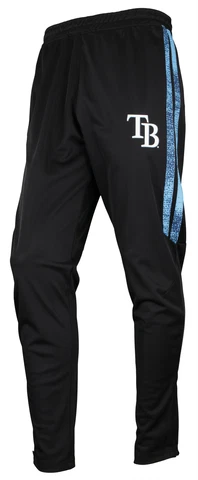 Zubaz MLB Baseball Men's Tampa Bay Rays Static Stripe Black Track Pants Cover