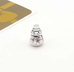 Pandora 925 Sterling Silver Snowman Bead Charm - Picture 1 of 6