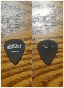 Nickelback 2003 tour Ryan Peake white on black rock band logo Guitar Pick Pic - Picture 1 of 3