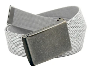 Build A Belt Kid's Antique Silver Flip Top 1.25" Wide Buckle with Web Belt - Picture 1 of 24