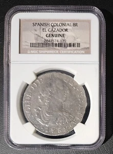 Spanish Silver 8 Real Coin Genuine Shipwreck El Cazador - Picture 1 of 4