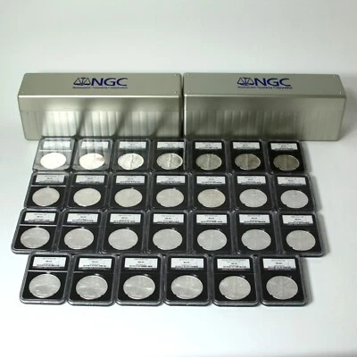 1986-2012 Silver Eagle Set NGC 25th Anniversary Black Core MS69 Coin Lot - Image 1 of 4