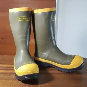 Botas de trabajo seguras Lacrosse M7-W8.5 Sprog 12" punta de acero impermeables goma verde ASTM - Imagen 1 de 6