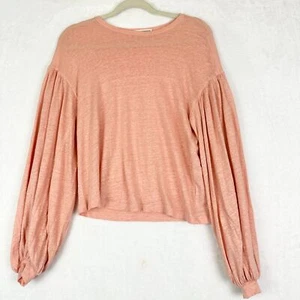 Ulla Johnson Faye Top Leinen Gr. Small Pfirsich Koralle Ballonärmel Oversized - Bild 1 von 5