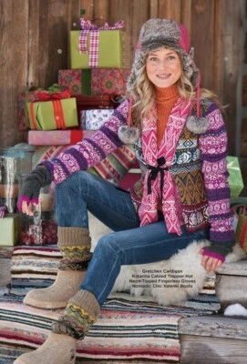 Cárdigan suéter para mujer SUNDANCE Gretchen nórdico occidental mezcla de lana talla S Foto 1 de 4