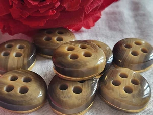 Lot 6 boutons vintage originaux marron ovale doré 1,9 sur 2,3 cm  r ef 1274 - Picture 1 of 2