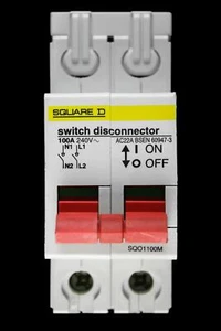 SQUARE D 100 AMP DOUBLE POLE MAIN SWITCH DISCONNECTOR SQO1100M - Picture 1 of 6