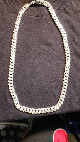 VETEMENTS Collana con catenina cubana in argento 10 4 mm 24" 177 5 grammi .924!