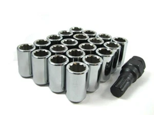 20 Pc Set Tuner Lug Nuts | 1/2" | Chrome | Ford Mustang Explorer - Picture 1 of 1