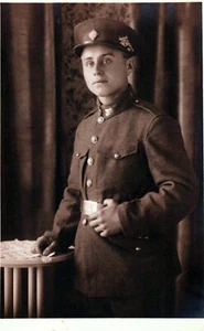 Antique Postcard WW1 RPPC Czechoslovak Army Soldier Portrait 1920 Real Picture  - Picture 1 of 3