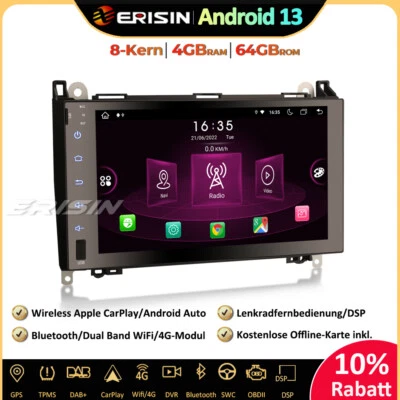 9"Android 13 Autoradio GPS DAB+CarPlay Mercedes W169 W245 Sprinter Viano Crafter - Bild 1 von 4