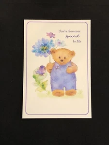 Mary Hamilton Bear Bluebird Hallmark Birthday Card Glittered New w/ Envelope - Picture 1 of 12