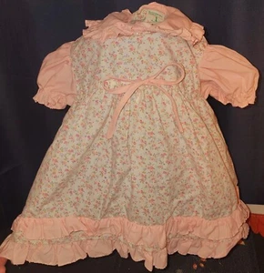 Retro 1980er JC Penny ToddleTime Gr. 1- (18,5-23 Pfund) rosa Blumen Blumen Kleid - Bild 1 von 4
