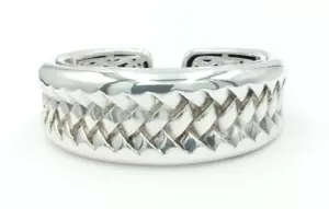 Bracciale Scott Kay SK grande intrecciato croce cesto intrecciato argento sterling cerniera - Foto 1 di 8
