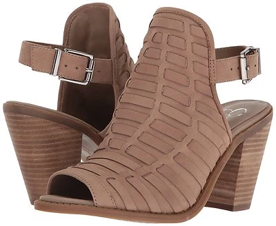 Jessica Simpson Celinna Tecido Peep Toe Slingback Shooties, Tamanhos 6-10 Taupe Quente - Imagem 1 de 4