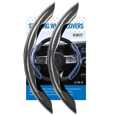 CARBON FIBER Car Steering Wheel Cover Universal Non-Slip Interior Accessories 15 - Image 1 of 4