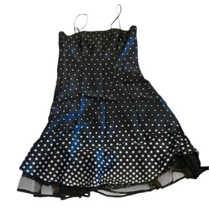 Schwarz gepunktetes Partykleid, Spaghettiträger, Lagenlook Tüll, Retro 50er Style - Bild 1 von 8