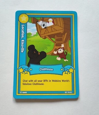 Webkinz Tarjeta Coleccionable Serie 2 Tarjeta de Juego Ubicación Kinzville Clubhouse B2-34/85 Foto 1 de 2